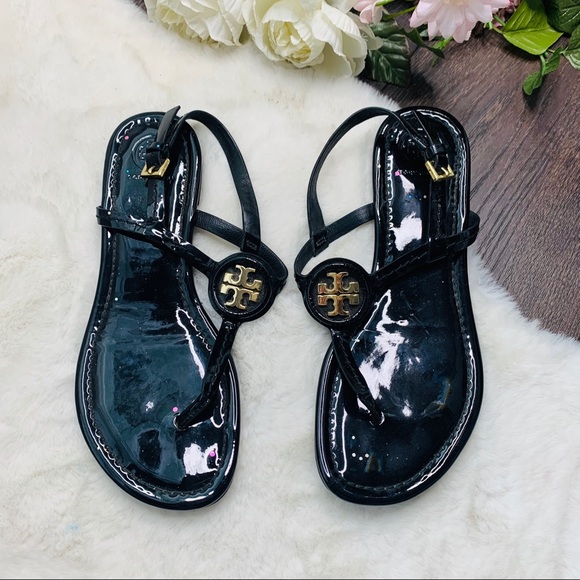 Tory Burch Shoes - Tory Burch Dilan Leather Thong Black Sandals